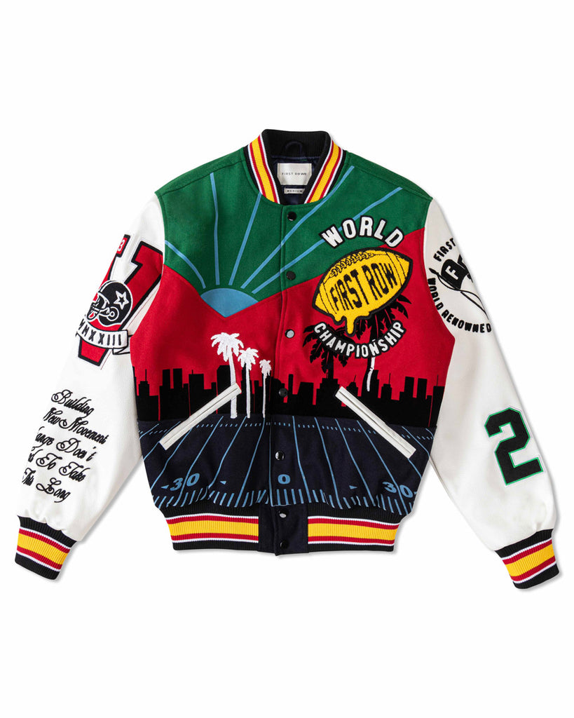 First Row Flower Power Varsity Jacket