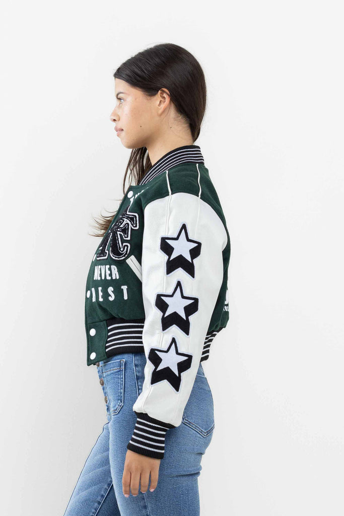 THE BEST CHAMPIONSHIP CROPPED VARSITY JACKET