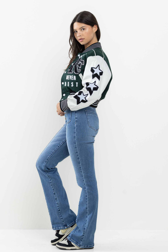 THE BEST CHAMPIONSHIP CROPPED VARSITY JACKET