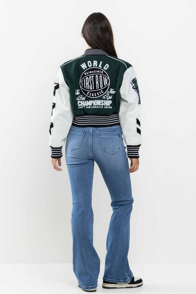 THE BEST CHAMPIONSHIP CROPPED VARSITY JACKET