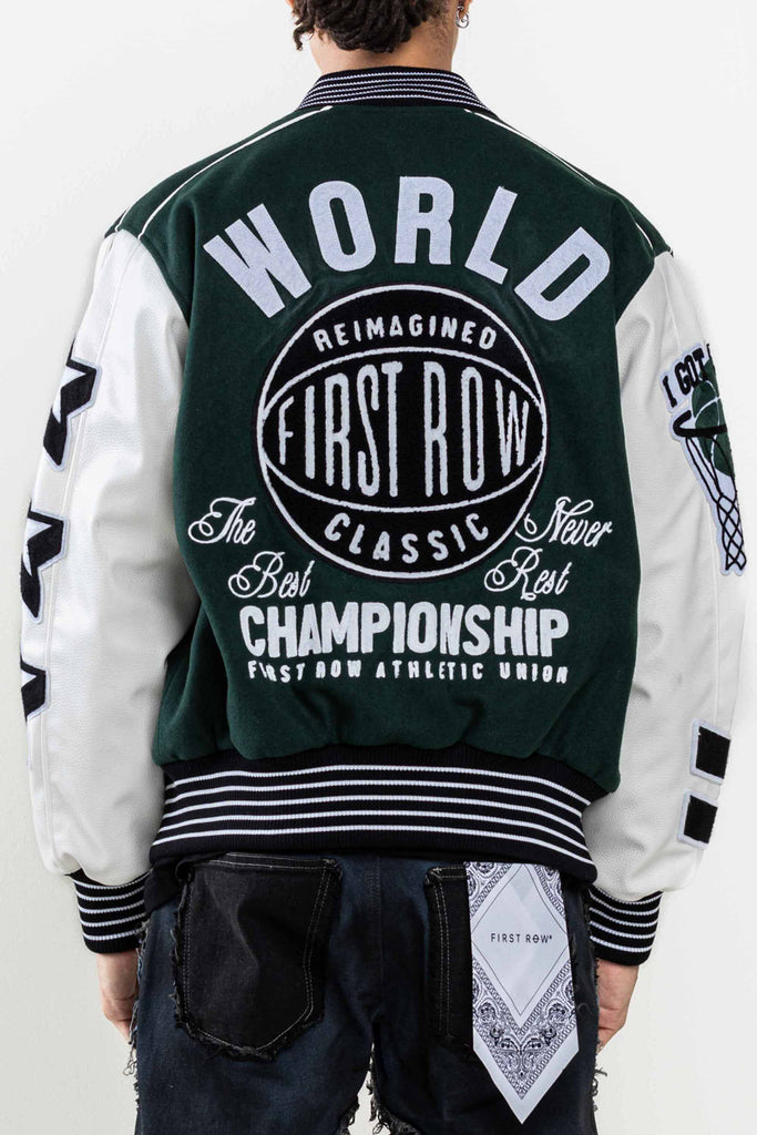 THE BEST NEVER REST  CHAMPIONSHIP VARSITY JACKET