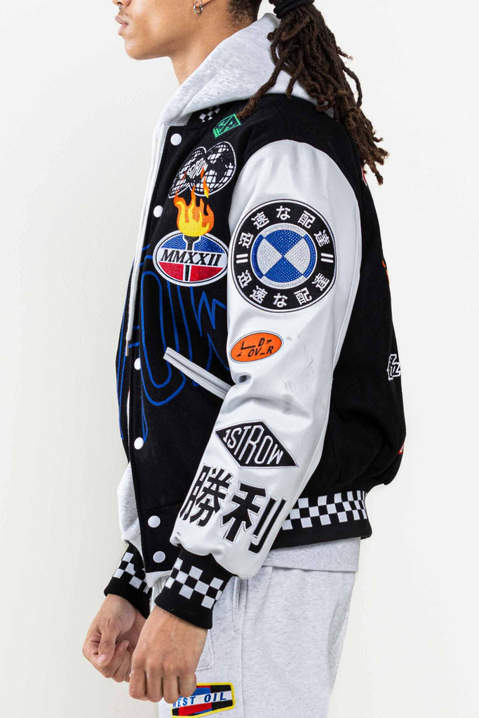 CRYSTAL SOTNE MOTOR SPORT  VARSITY JACKET