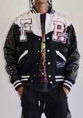 MIDNIGHT RODEO LEATHER VARSITY JACKET