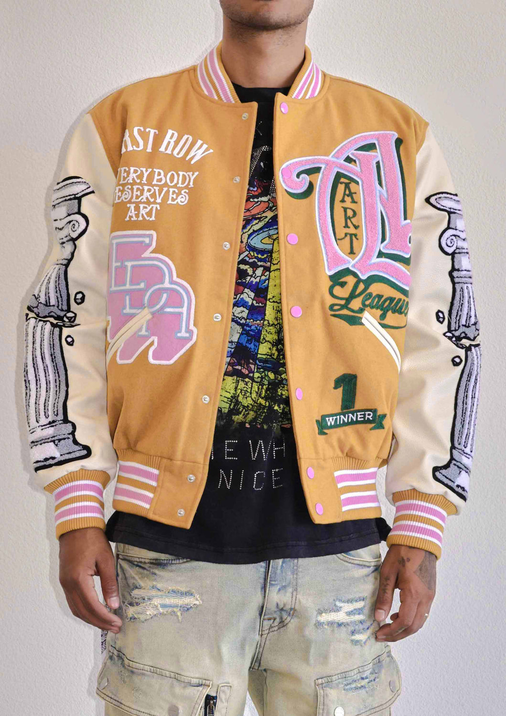 ART LEAGUE MULTI PATCHES VARSITY JACKET