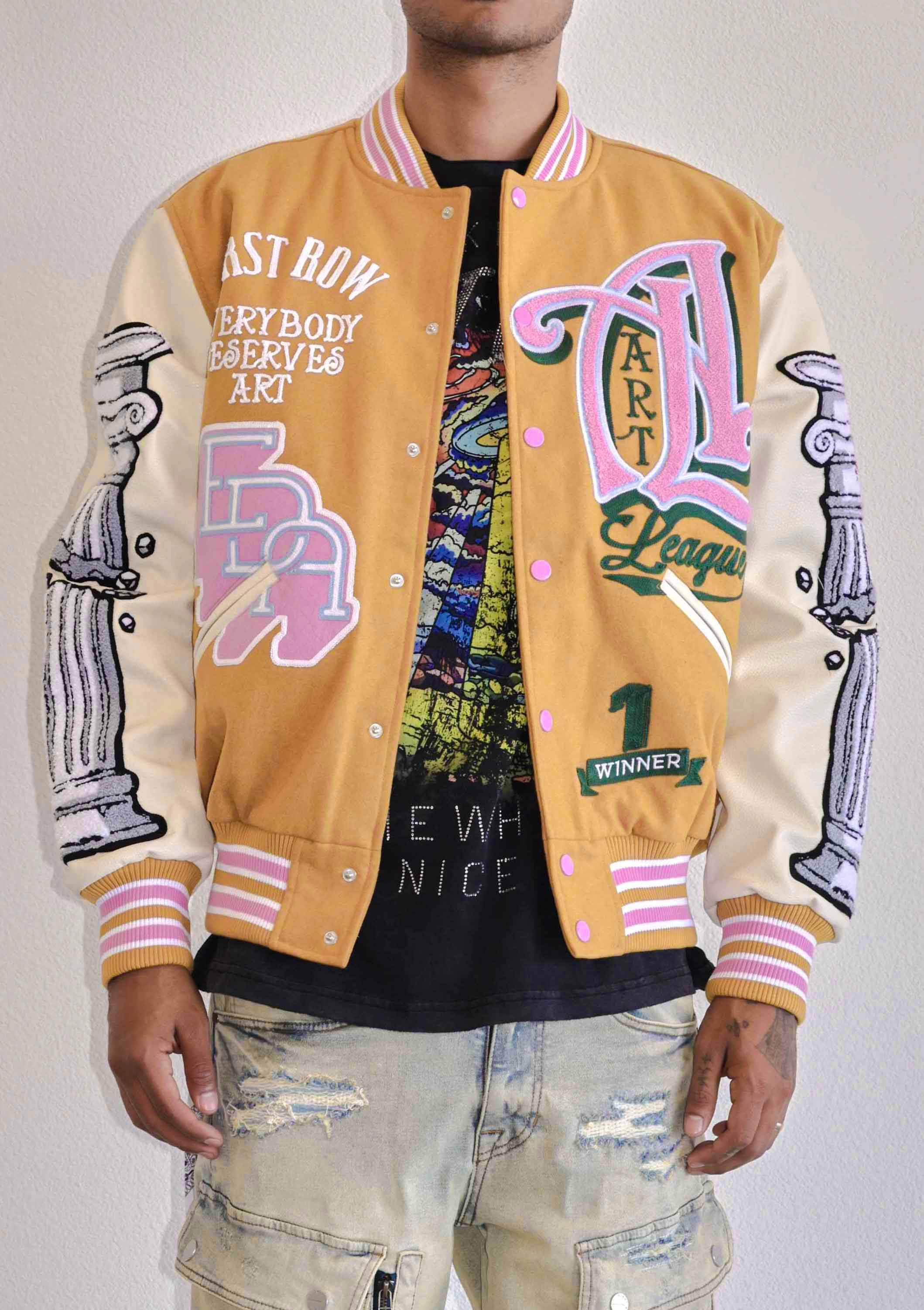 ART LEAGUE MULTI PATCHES VARSITY JACKET