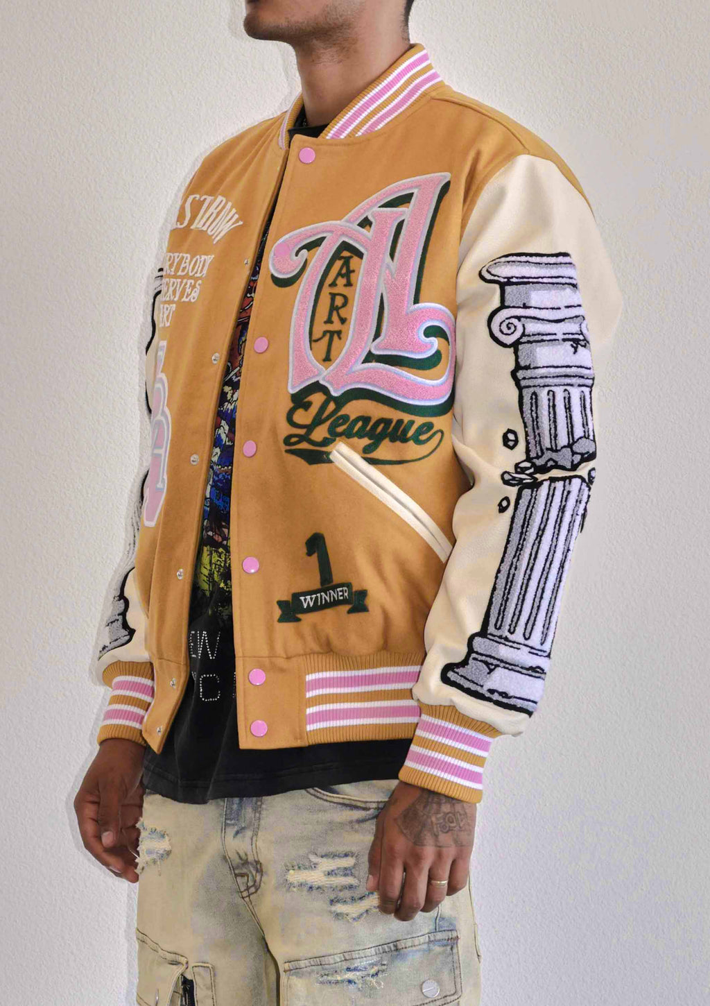 ART LEAGUE MULTI PATCHES VARSITY JACKET