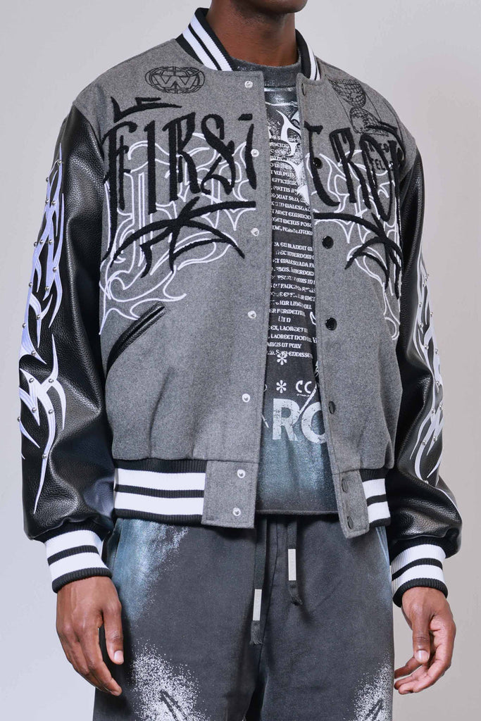 Y2K TRIBAL VARSITY JACKET