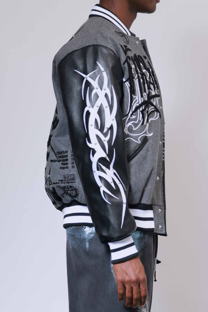 Y2K TRIBAL VARSITY JACKET