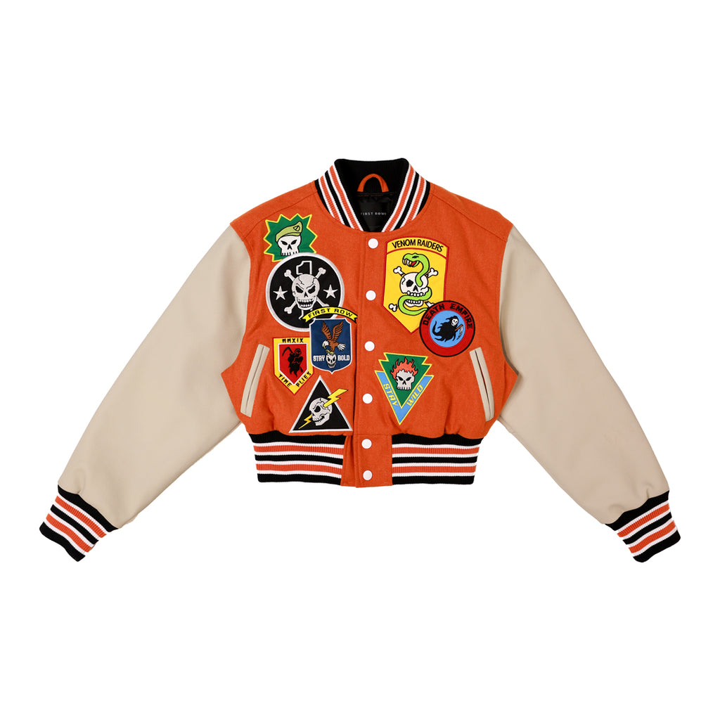 LOGO ALLOVER VARSITY JACKET