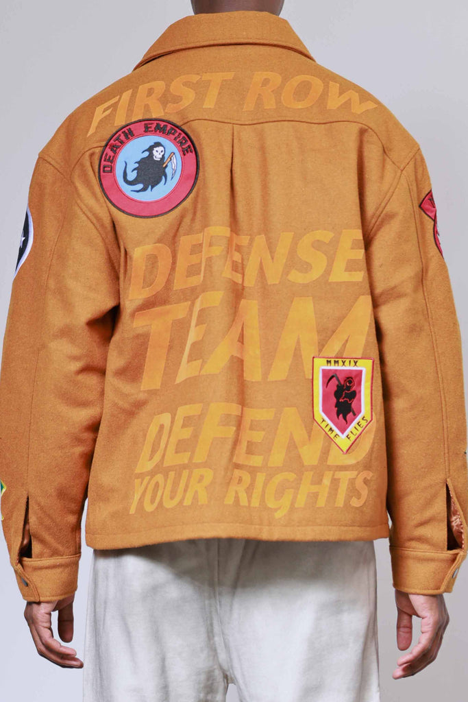 LOGO ALLOVER UTILITY WOOL JACKET