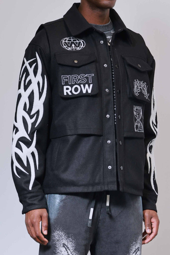 Y2K TRIBAL UTILITY WOOL JACKET