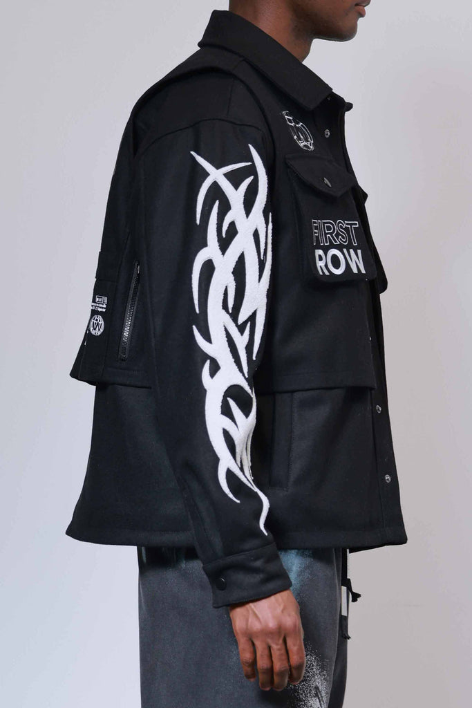 Y2K TRIBAL UTILITY WOOL JACKET
