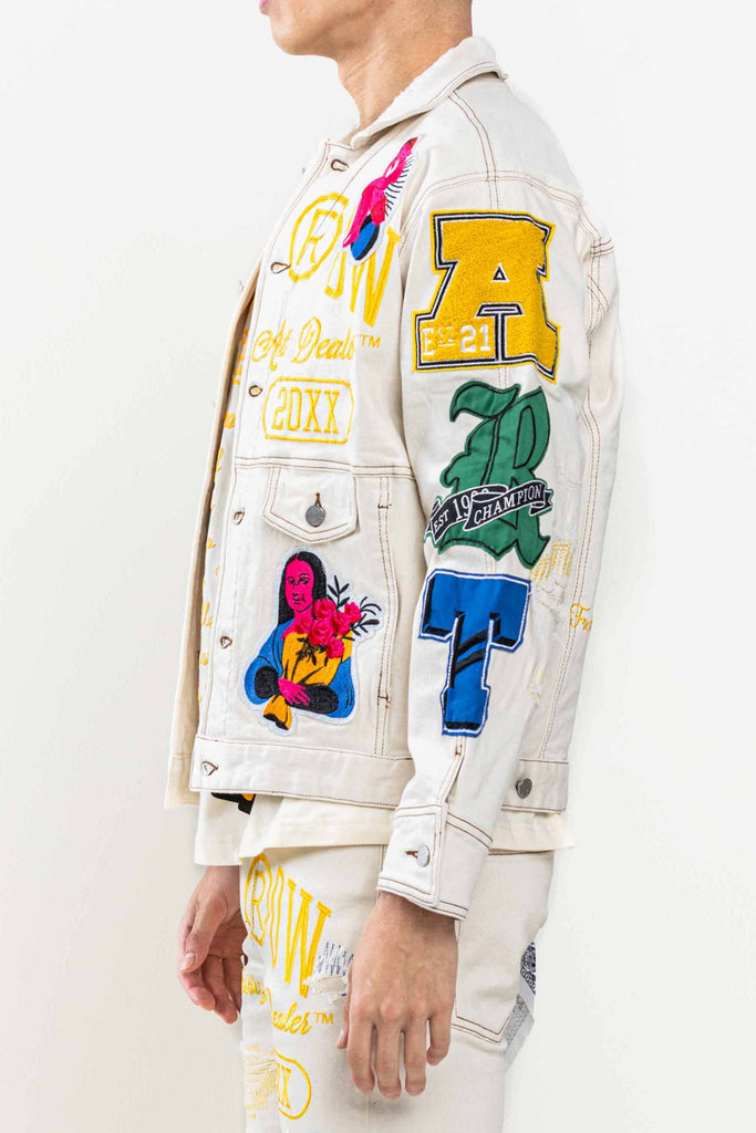 ART DEALER  GRAPHIC NOSTALGIC FIT TRUCKER JACKET