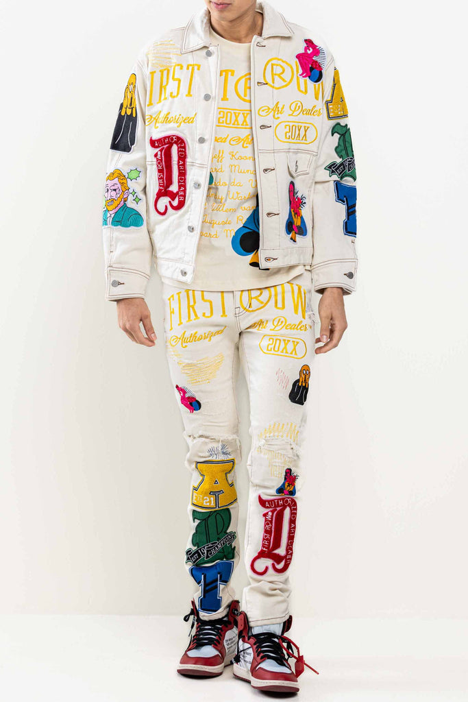 ART DEALER  GRAPHIC NOSTALGIC FIT TRUCKER JACKET