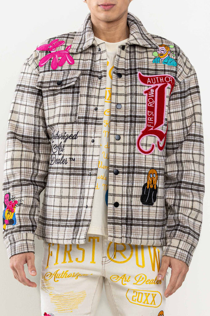 ART DEALER  PLAIDS PADDING SHACKET