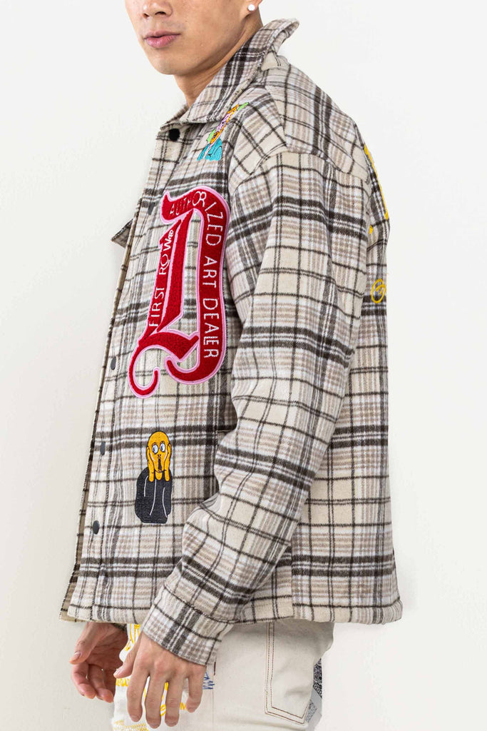 ART DEALER  PLAIDS PADDING SHACKET