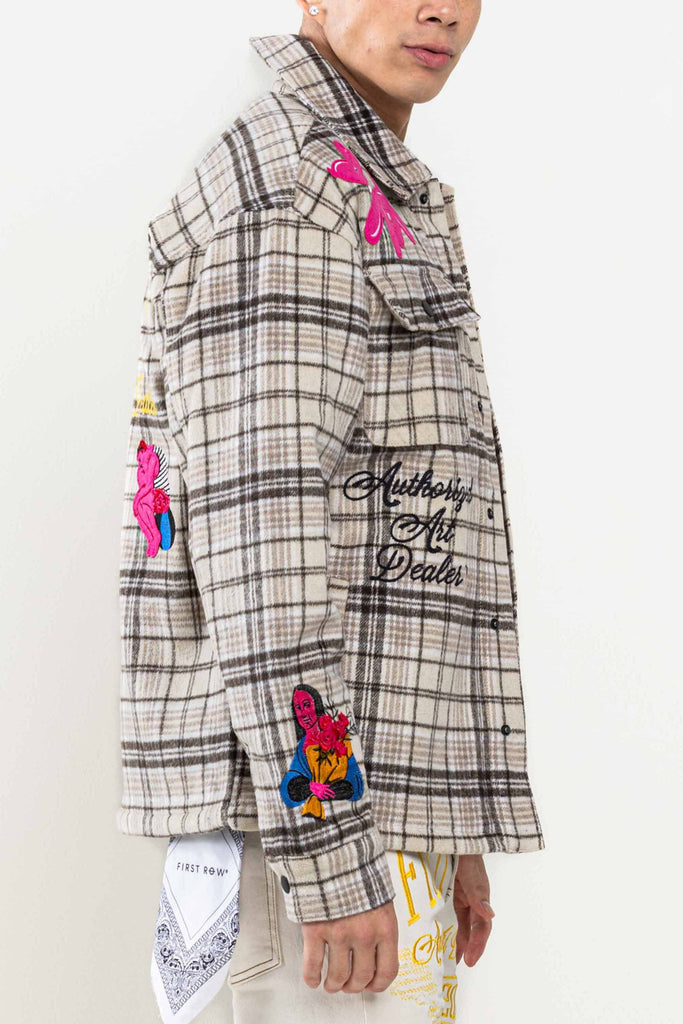ART DEALER  PLAIDS PADDING SHACKET