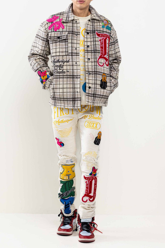 ART DEALER  PLAIDS PADDING SHACKET