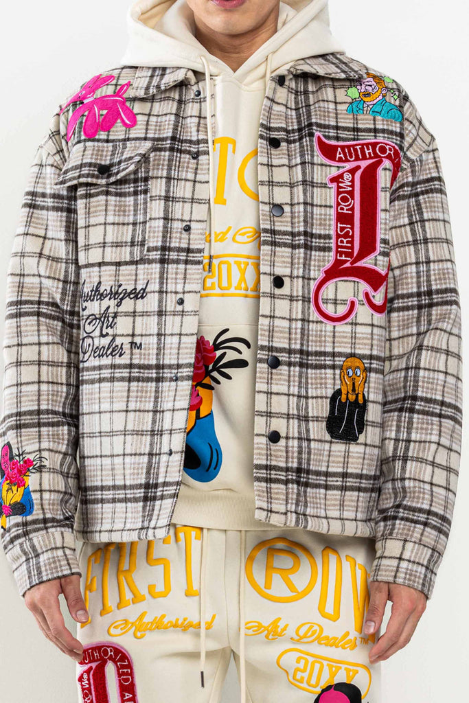 ART DEALER  PLAIDS PADDING SHACKET