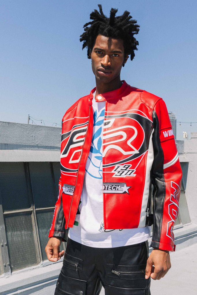 LEATHER RACING  JACKET