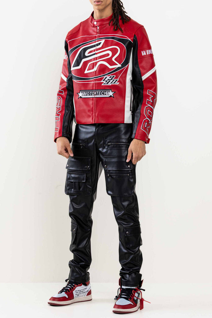 LEATHER RACING  JACKET