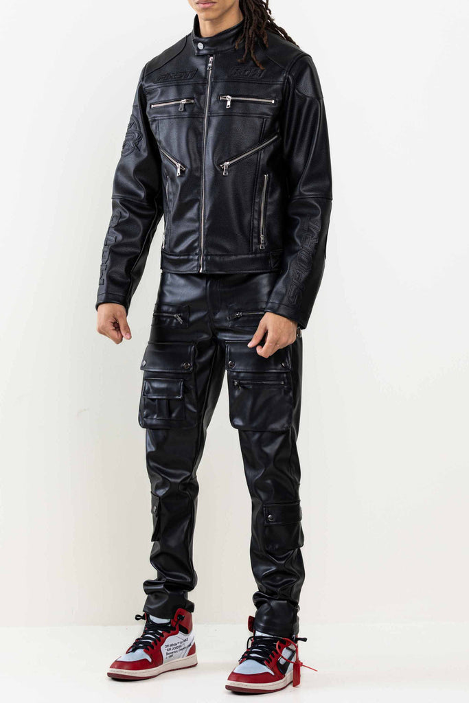 LEATHER RACING  JACKET