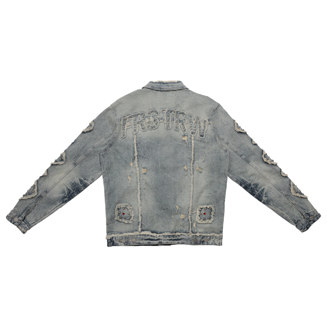 MIDNIGHT RODEO EMBLISHEMENT DENIM TRUKER JACKET | First Row