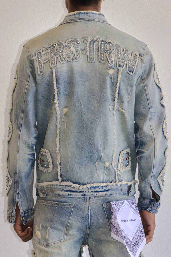 MIDNIGHT RODEO EMBLISHEMENT DENIM TRUKER JACKET