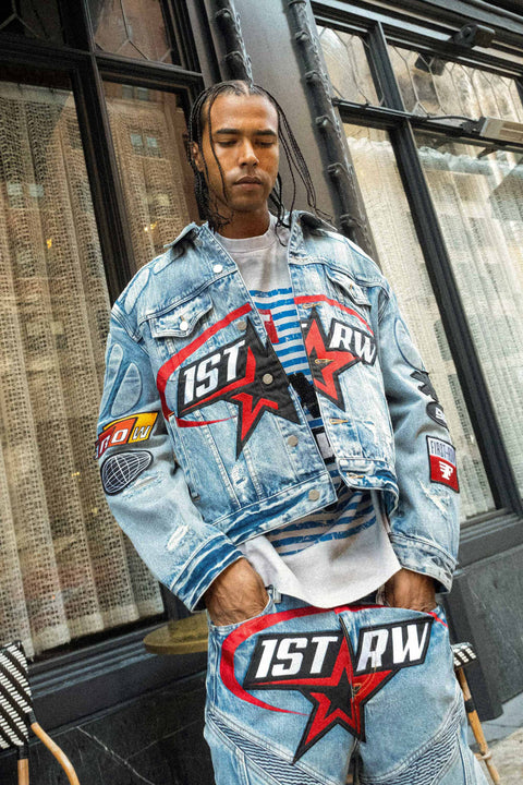 FAST LIFE WASHED DENIM JACKET | First Row