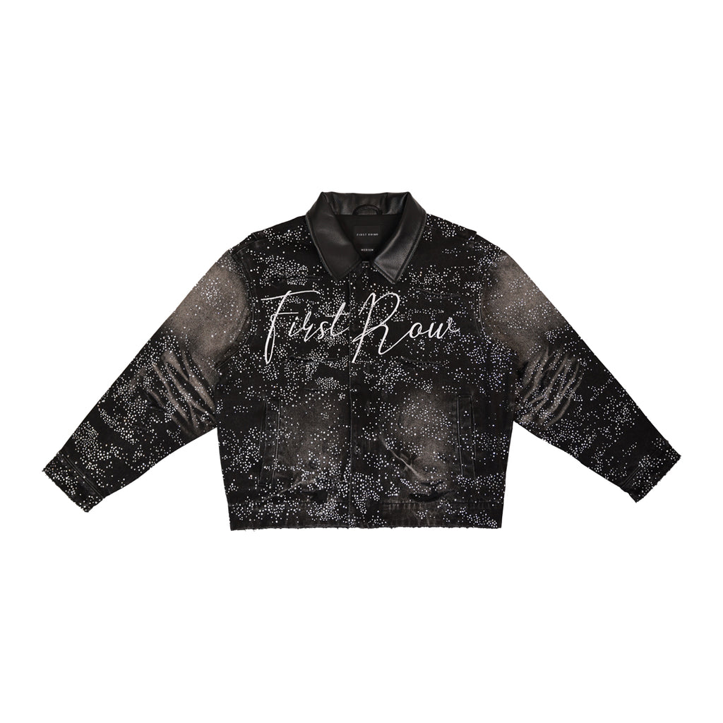 ALLOVER RHINE STONE BLACK WORKWEAR JACKET