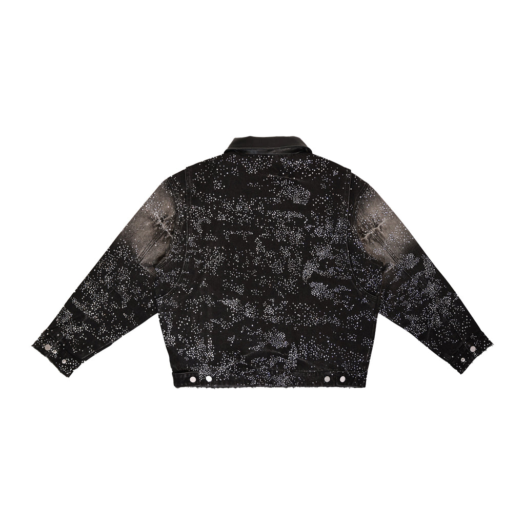 ALLOVER RHINE STONE BLACK WORKWEAR JACKET