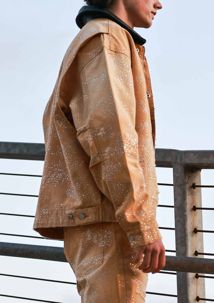 ALLOVER RHINE STONE WORKWEAR JACKET