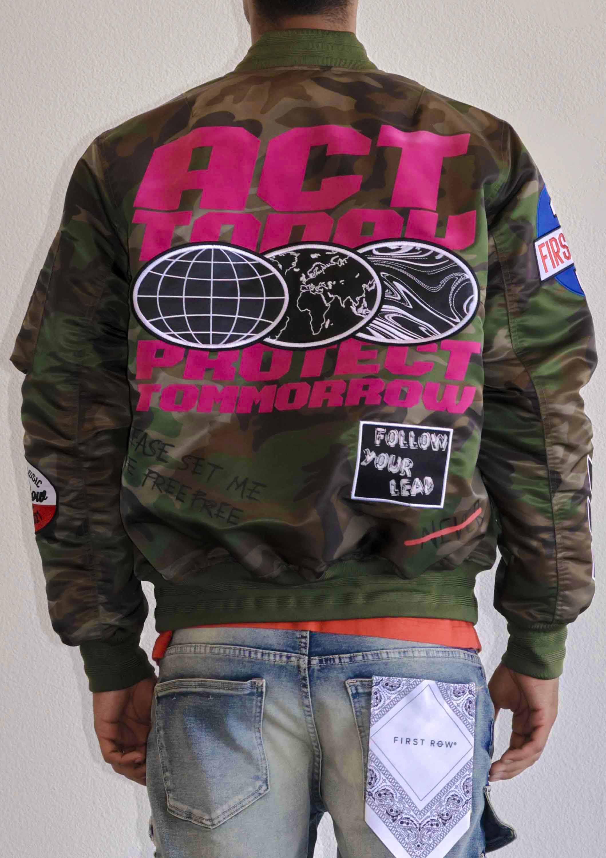 ACT TODAY MULTI PATCHES MA-1 JACKET