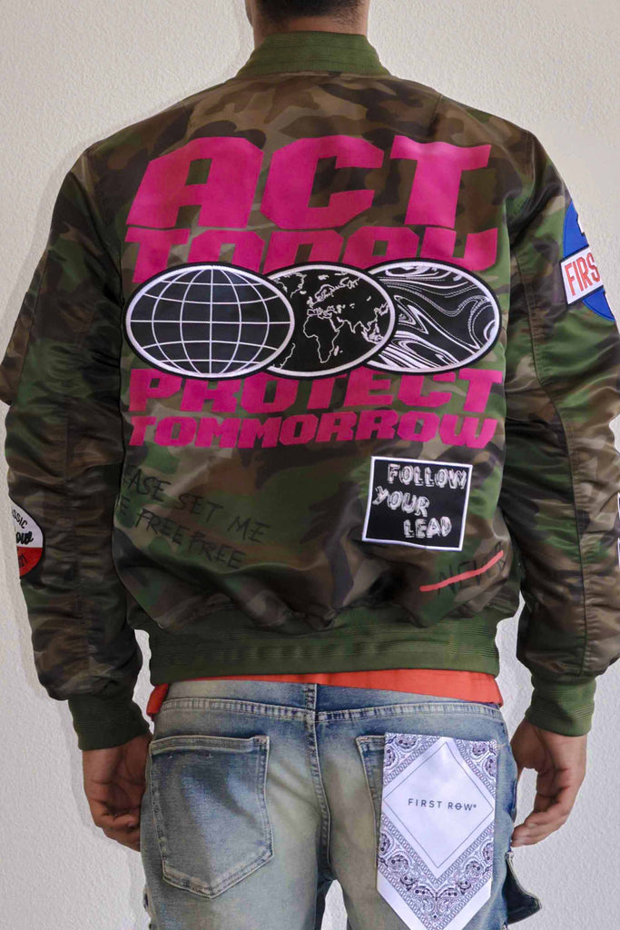 ACT TODAY MULTI PATCHES MA-1 JACKET