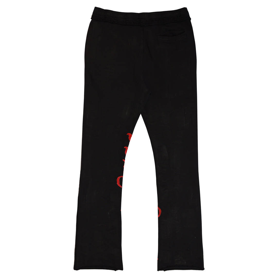 WAKE UP AND BE FIERCE FLAME APPLIQUE FLARE JOGGER