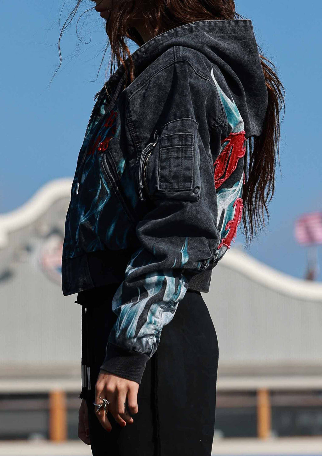 WAKE UP AND BE FIERCE FLAME HOOD JACKET