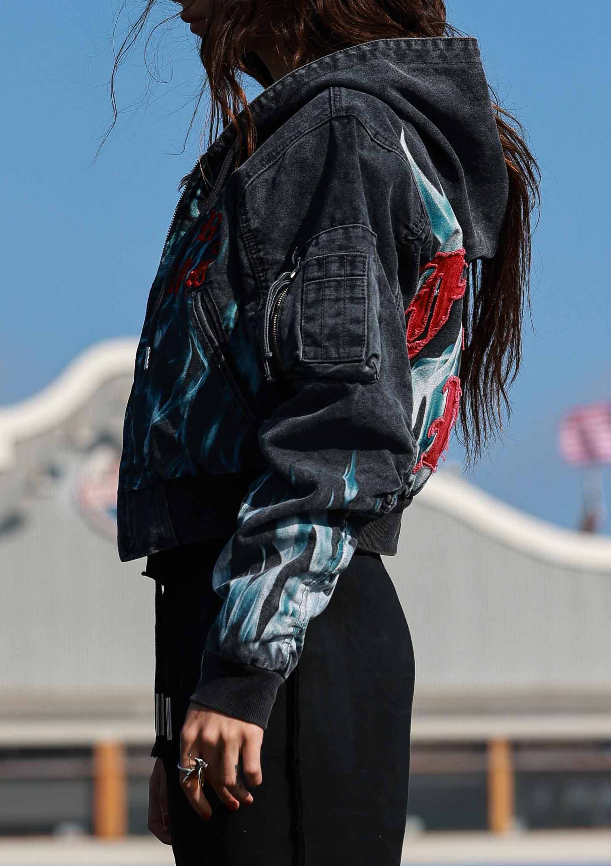 WAKE UP AND BE FIERCE FLAME HOOD JACKET