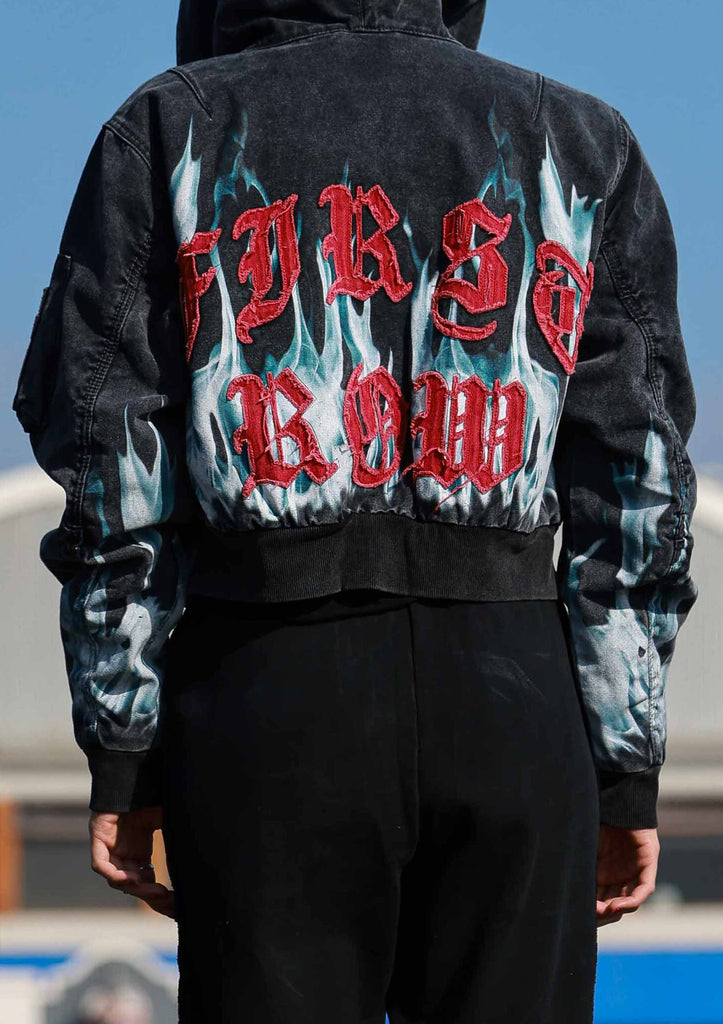 WAKE UP AND BE FIERCE FLAME HOOD JACKET