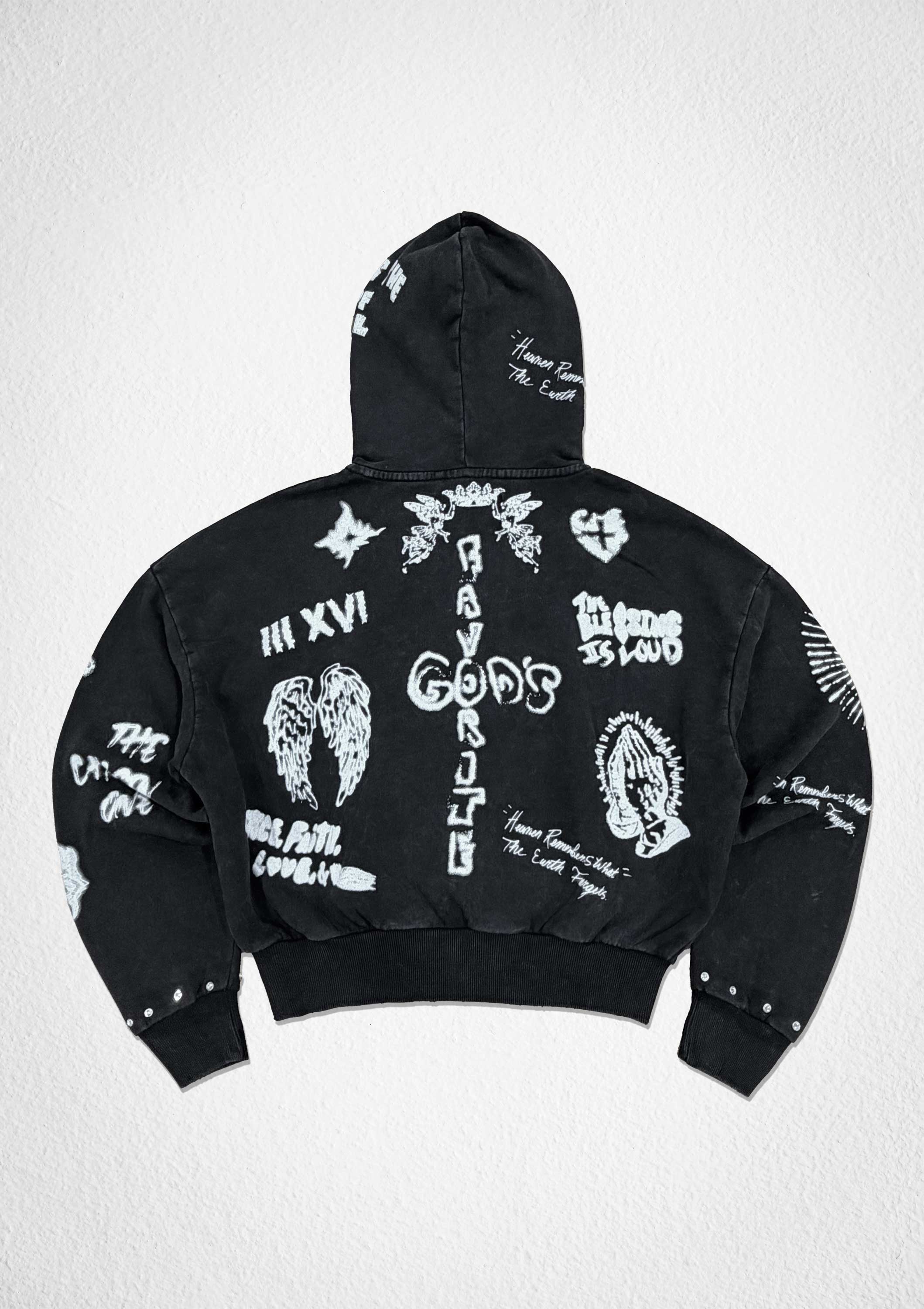 GOD'S FAVORITE DOODLES HOODIE ZIPUP