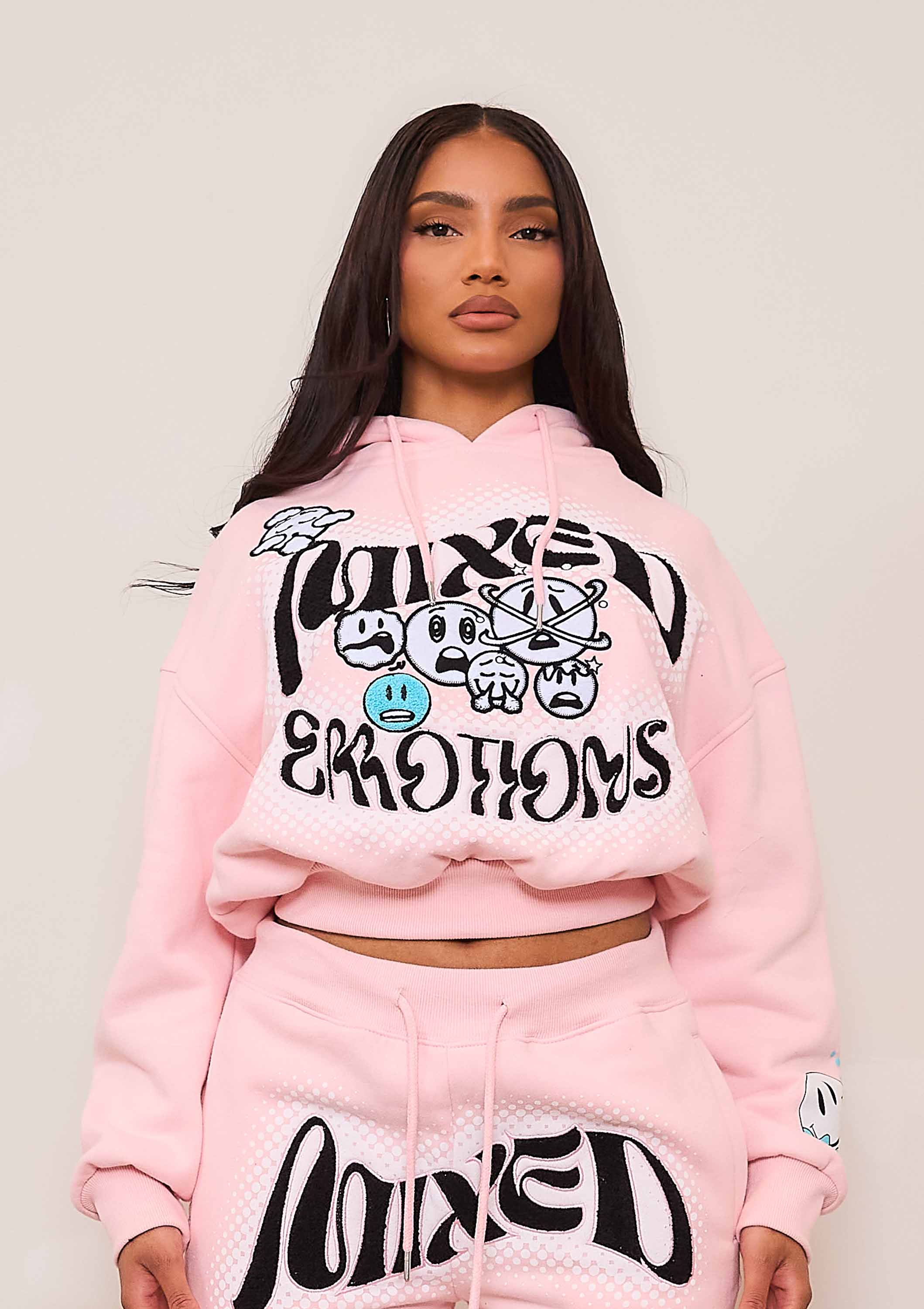 MIXED EMOTIONS PULLOVER CROPPED HOODIE