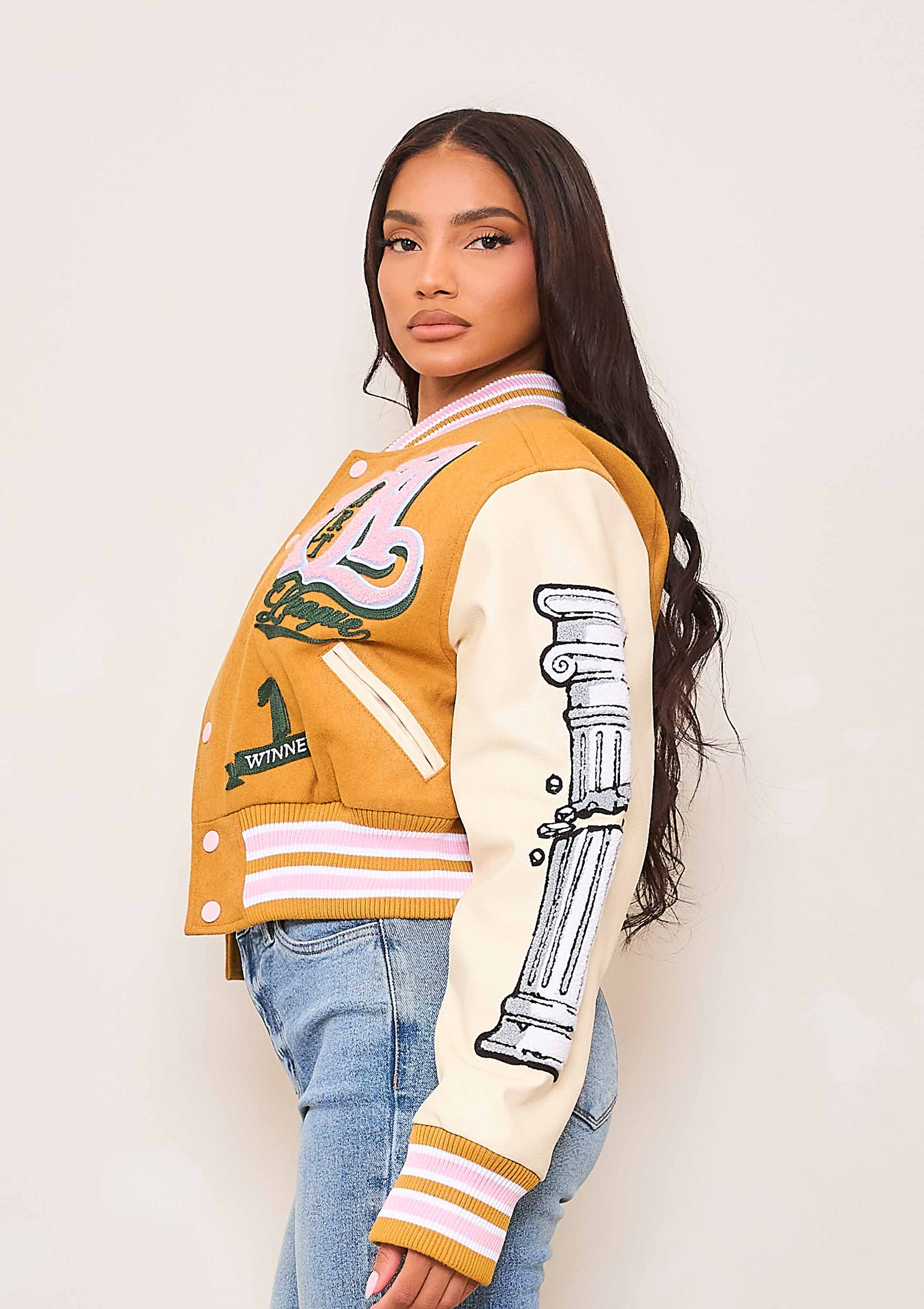 ART LEAGUE MULTI PATCHES VARSITY JACKET