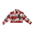 WAKE UP AND BE FIERCE CROP WOOL PLAID SHACKET
