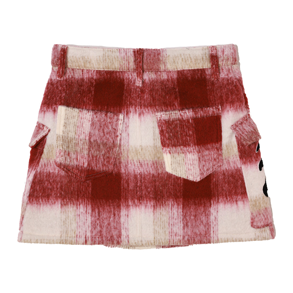 WAKE UP AND BE FIERCE WOOL PLAID MINI SKIRT