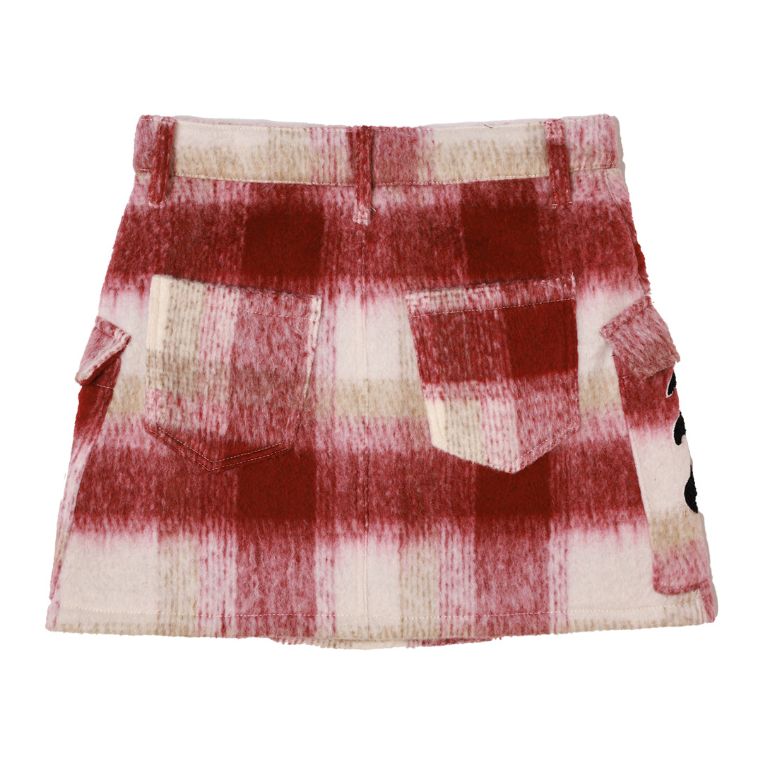 WAKE UP AND BE FIERCE WOOL PLAID MINI SKIRT
