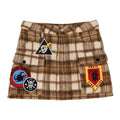 LOGO ALLOVER WOOL PLAID MINI SKIRT