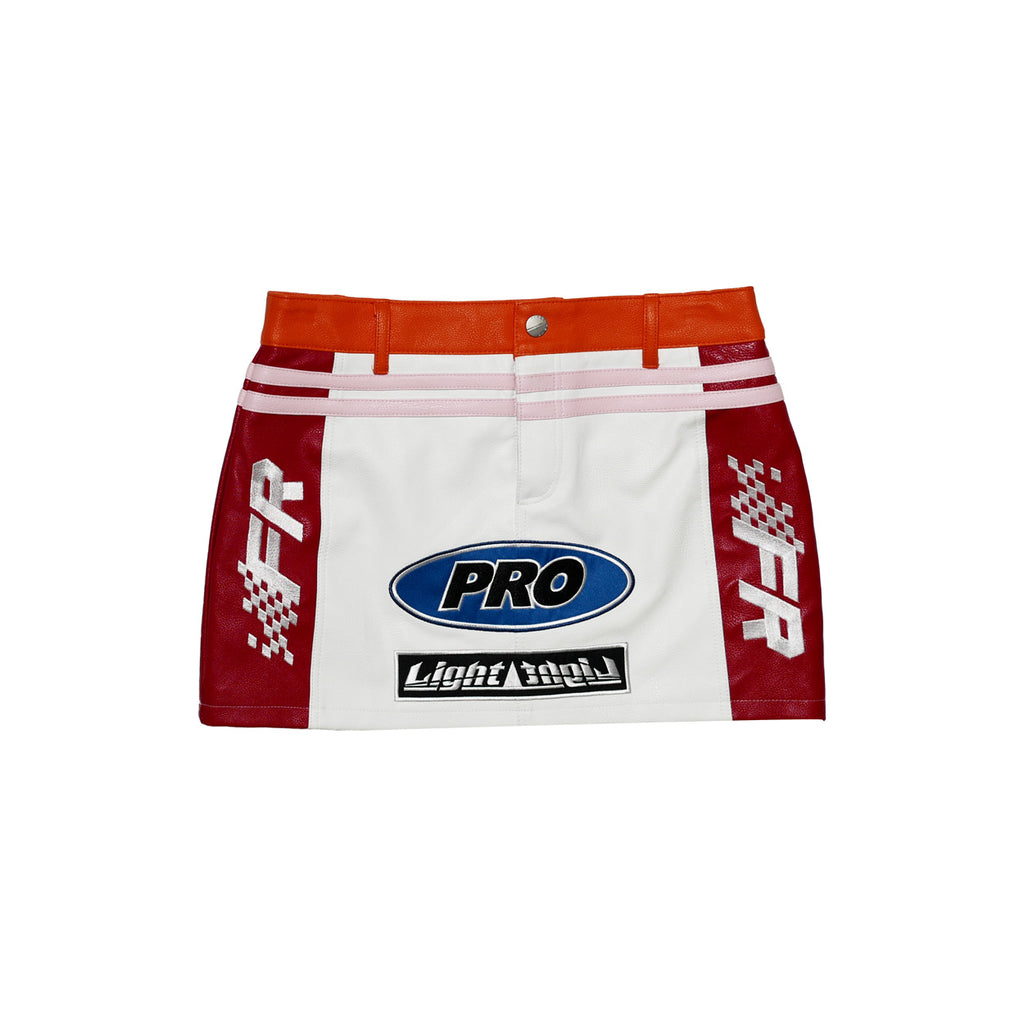 FAST LANE LEATHER RACING SKIRT