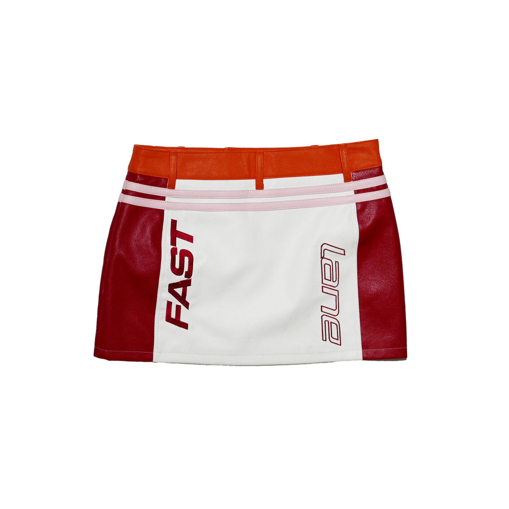 FAST LANE LEATHER RACING SKIRT