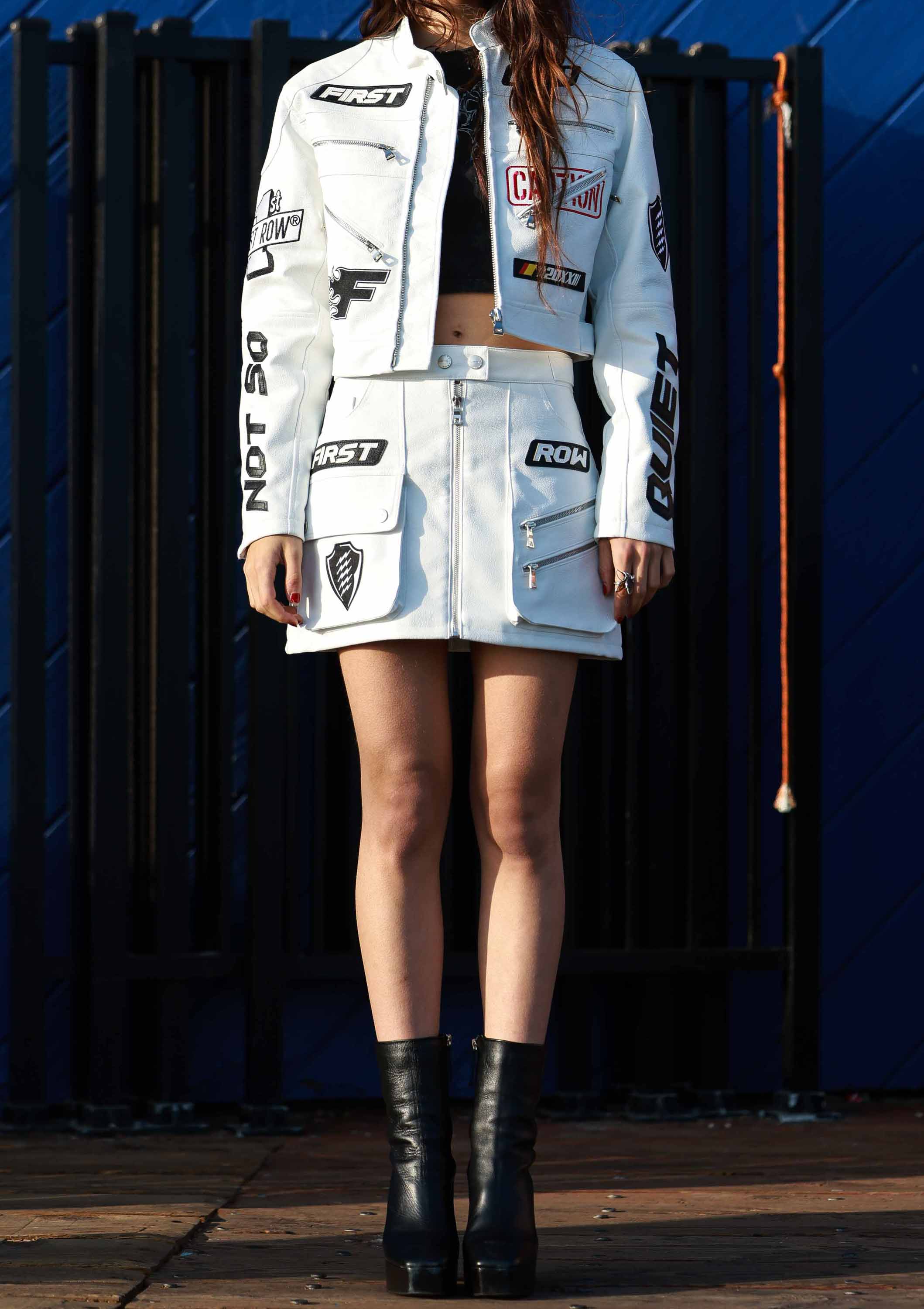 CAUTION NOT SO QUIET RACING MINI SKIRT
