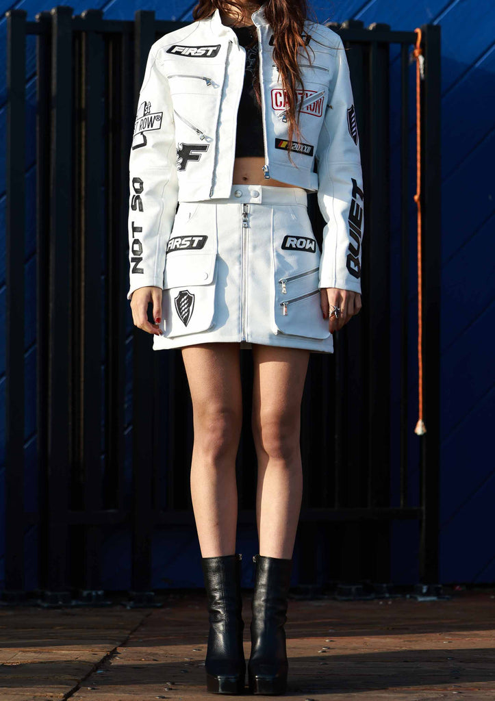 CAUTION NOT SO QUIET RACING MINI SKIRT