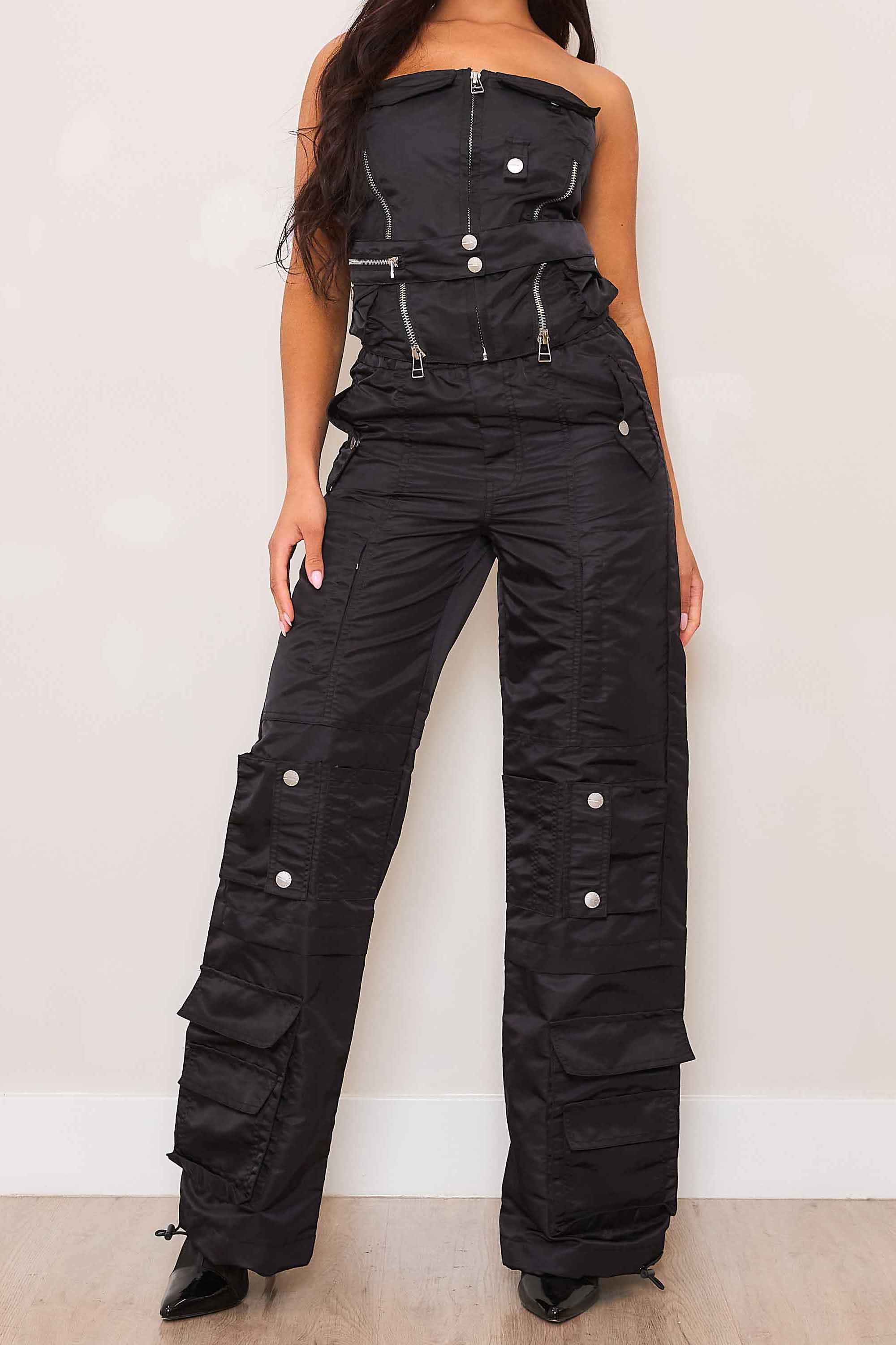 UTILITY NYLON WIDE CARGO PANTS